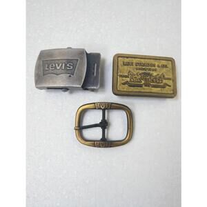 Set of 3 Vintage Levi's Belt Buckles USA & Canada Made